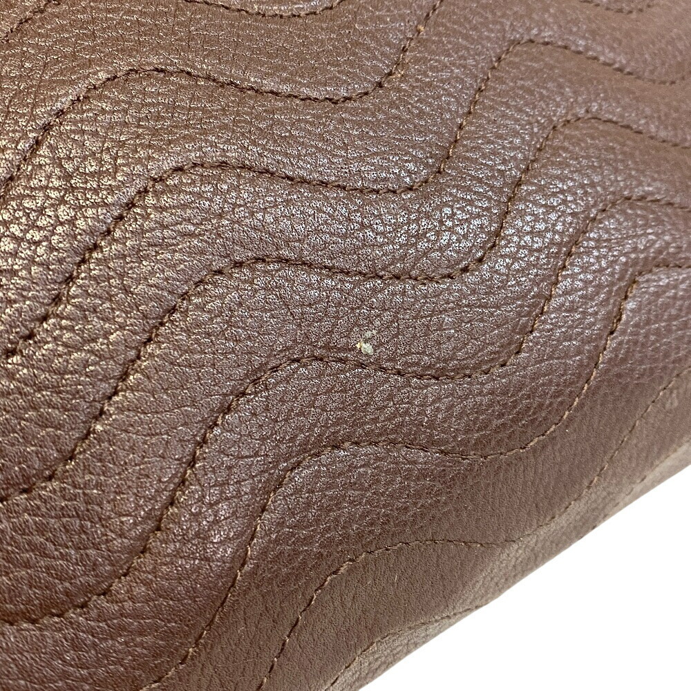 YVES SAINT LAURENT Clutch Shoulder Bag YSL Logo Clutch Handbag Brown - Picture 4 of 10